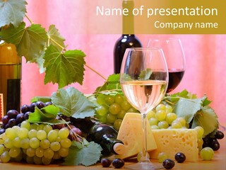 Food Still Life Wine PowerPoint Template