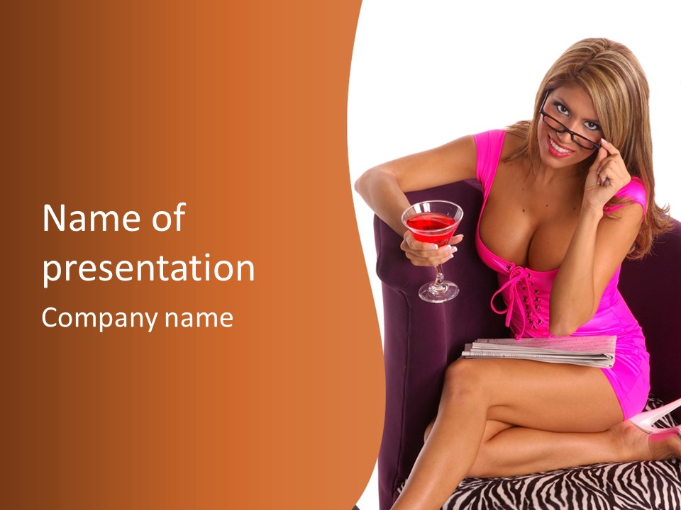 Isolated Beverage Cocktail PowerPoint Template