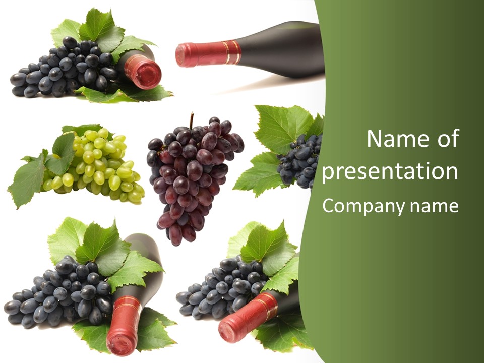 Winery Grape Arrangement PowerPoint Template