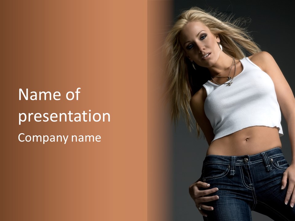 Young Face Pose PowerPoint Template