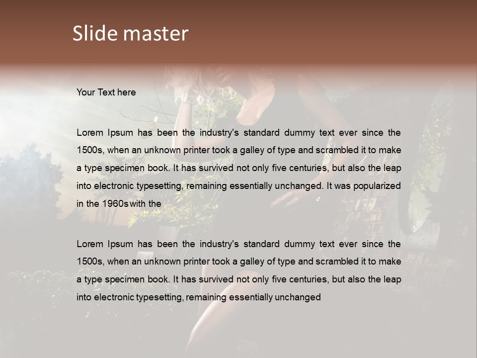 Girl Sensuality Flower PowerPoint Template