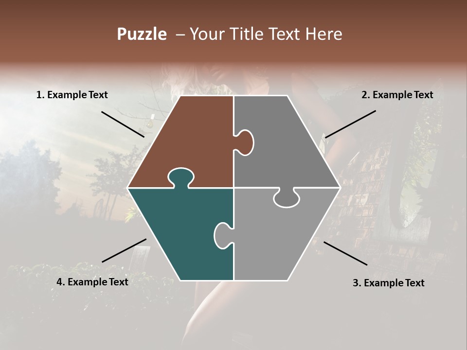 Girl Sensuality Flower PowerPoint Template