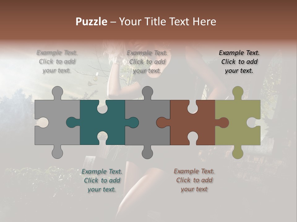 Girl Sensuality Flower PowerPoint Template