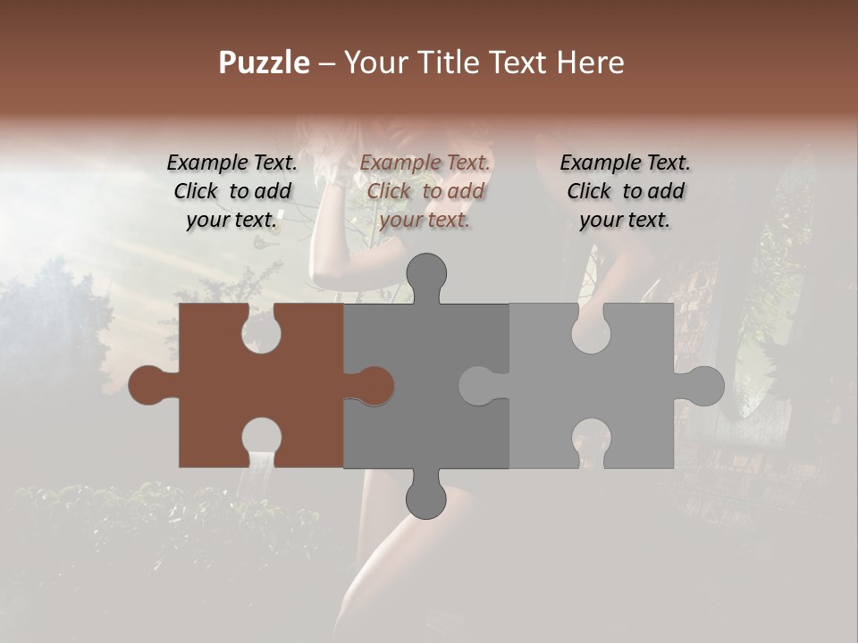 Girl Sensuality Flower PowerPoint Template