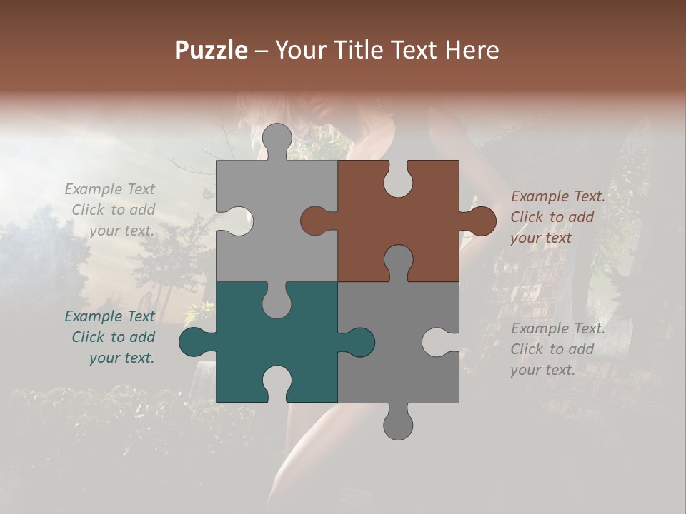 Girl Sensuality Flower PowerPoint Template