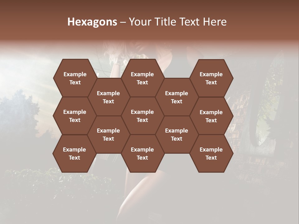 Girl Sensuality Flower PowerPoint Template