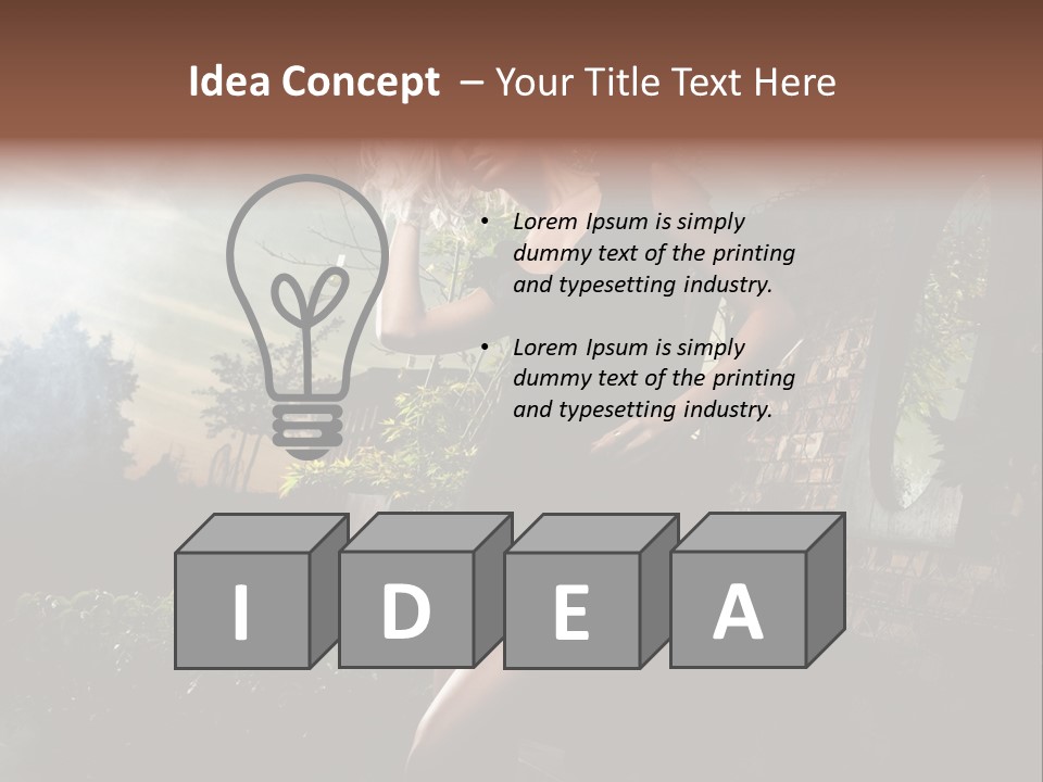 Girl Sensuality Flower PowerPoint Template