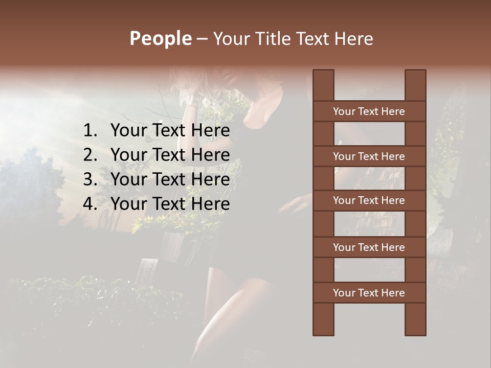 Girl Sensuality Flower PowerPoint Template