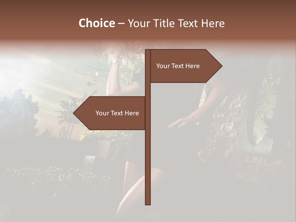 Girl Sensuality Flower PowerPoint Template