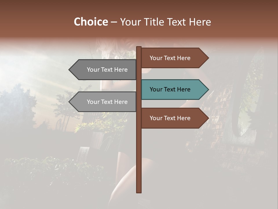 Girl Sensuality Flower PowerPoint Template