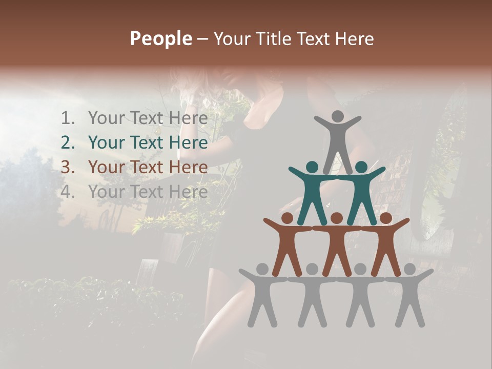 Girl Sensuality Flower PowerPoint Template