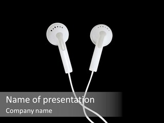 Earbud Headphone Close PowerPoint Template