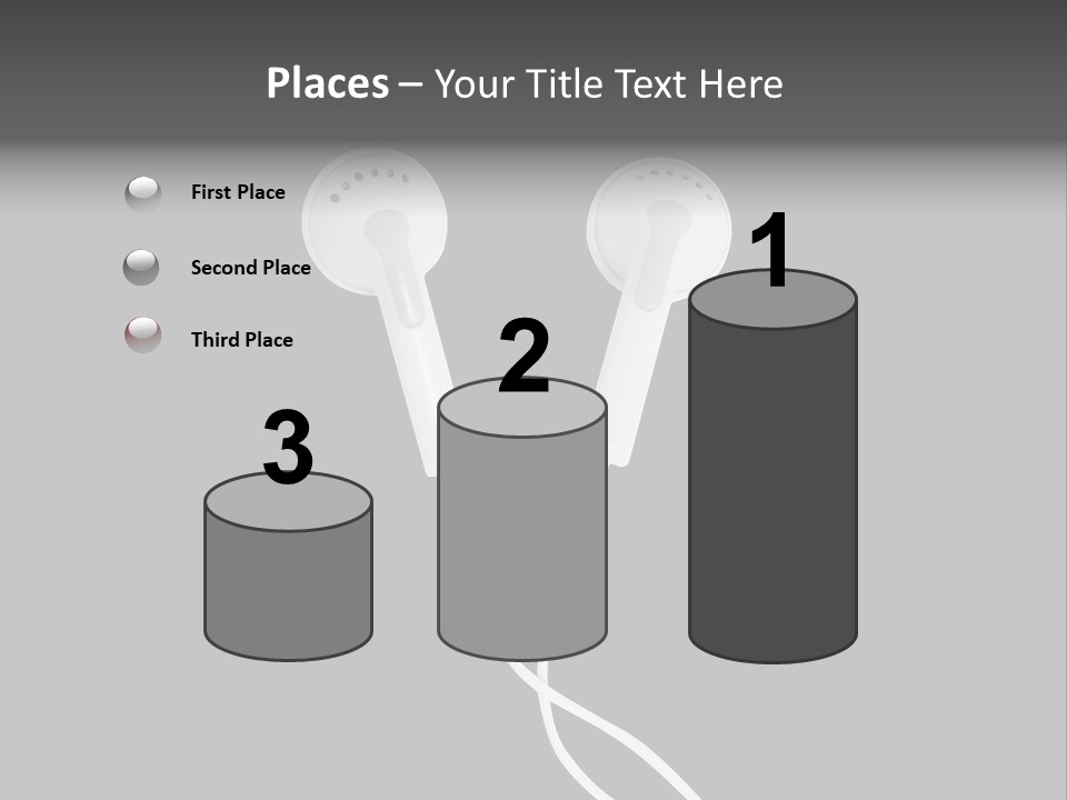 Earbud Headphone Close PowerPoint Template