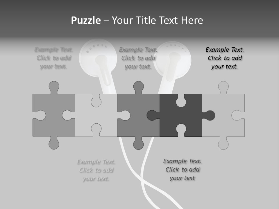 Earbud Headphone Close PowerPoint Template