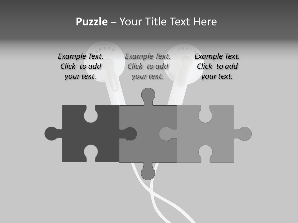 Earbud Headphone Close PowerPoint Template