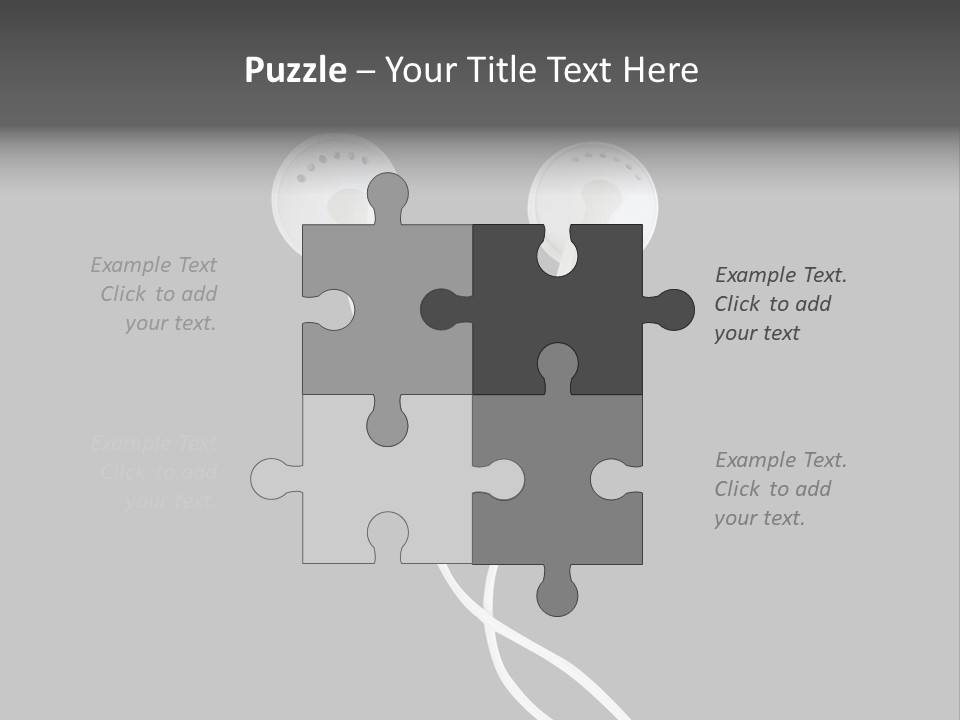 Earbud Headphone Close PowerPoint Template