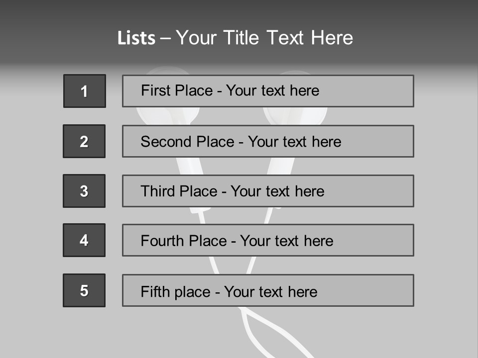 Earbud Headphone Close PowerPoint Template