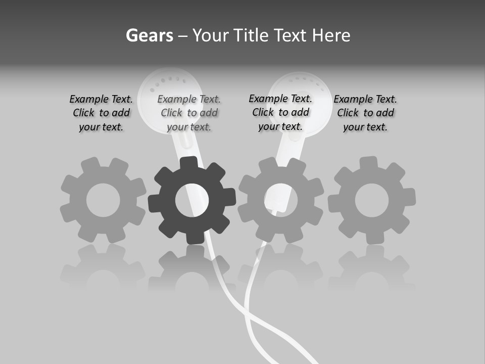 Earbud Headphone Close PowerPoint Template