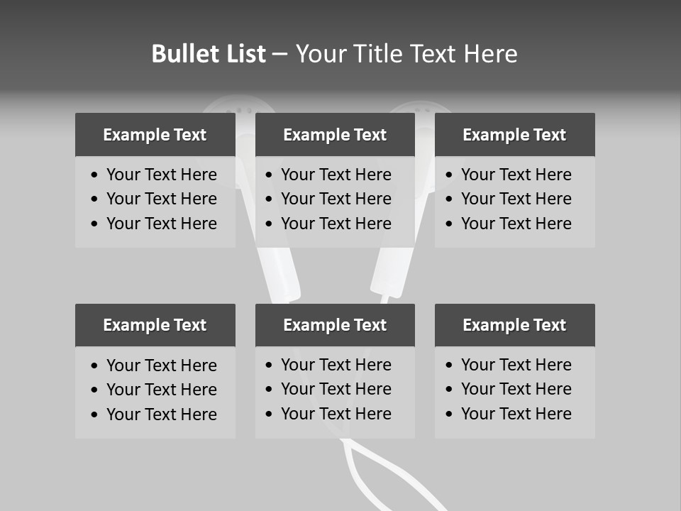 Earbud Headphone Close PowerPoint Template