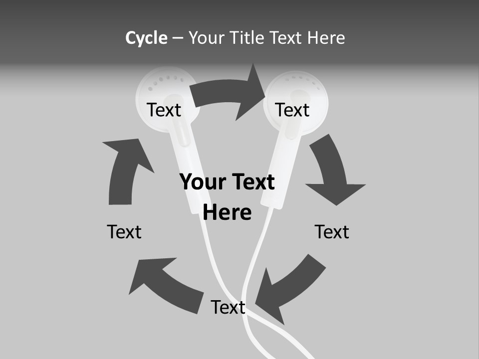 Earbud Headphone Close PowerPoint Template