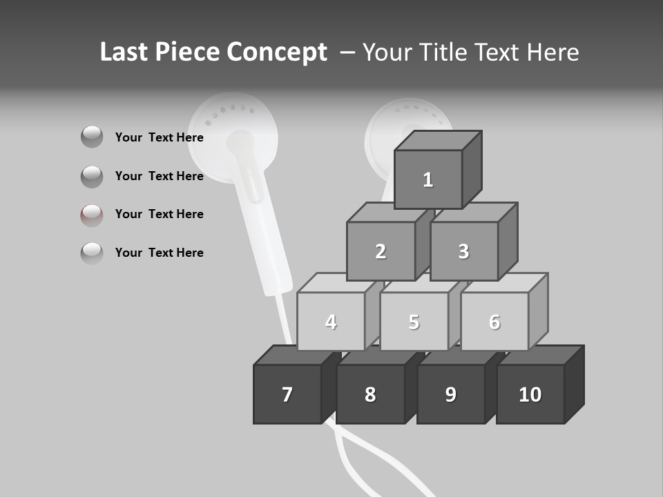 Earbud Headphone Close PowerPoint Template