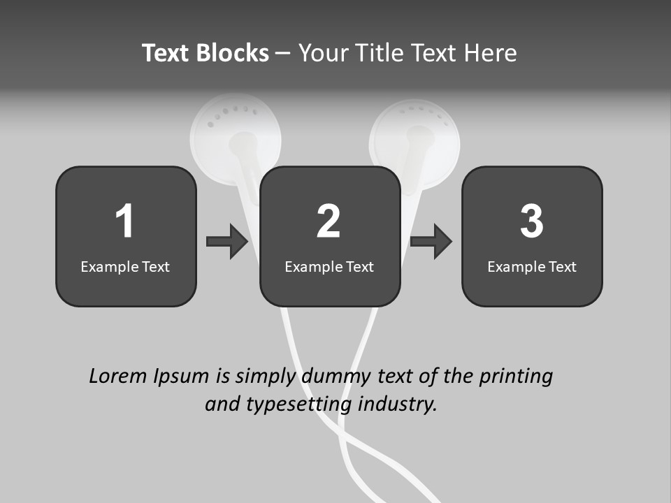 Earbud Headphone Close PowerPoint Template