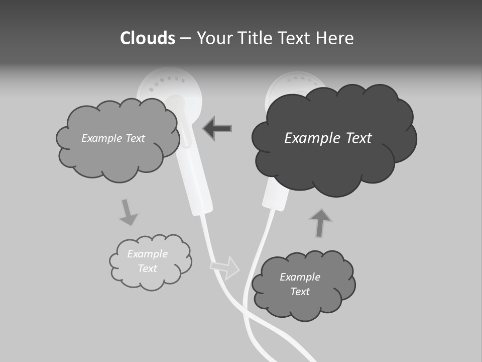 Earbud Headphone Close PowerPoint Template
