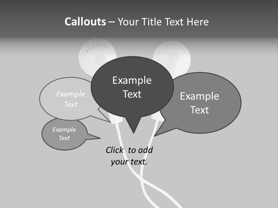 Earbud Headphone Close PowerPoint Template