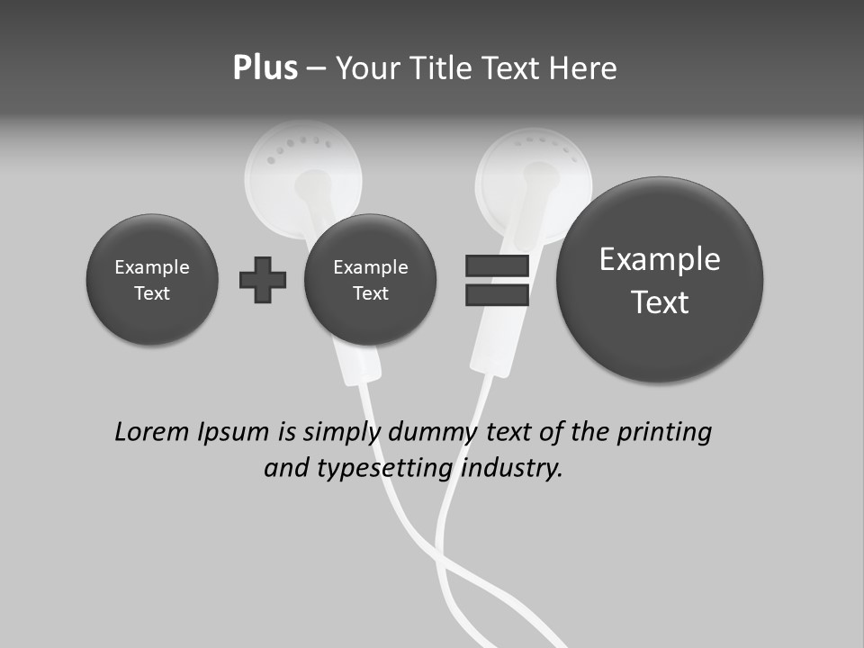 Earbud Headphone Close PowerPoint Template