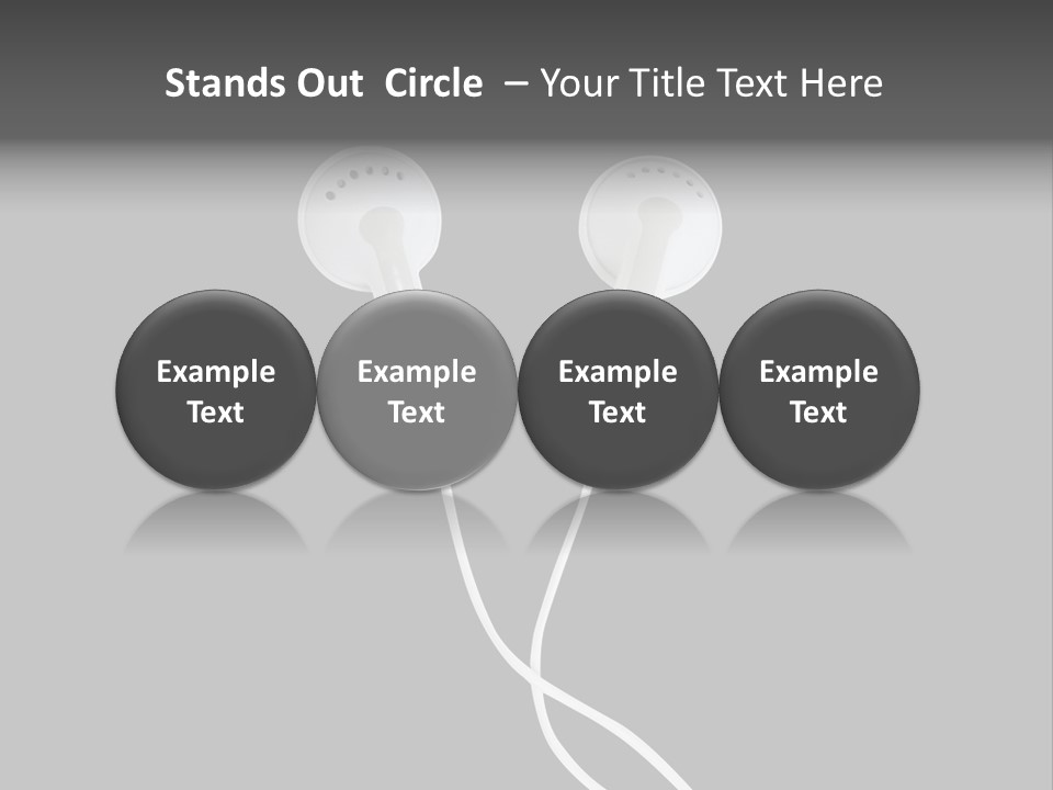 Earbud Headphone Close PowerPoint Template