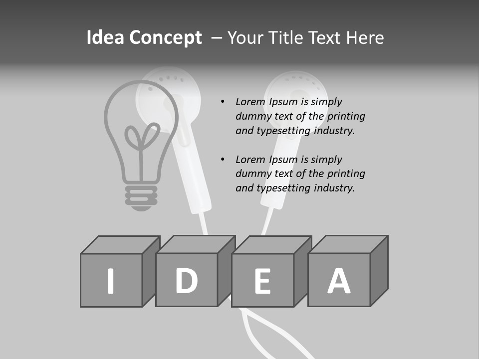 Earbud Headphone Close PowerPoint Template