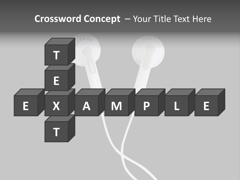 Earbud Headphone Close PowerPoint Template