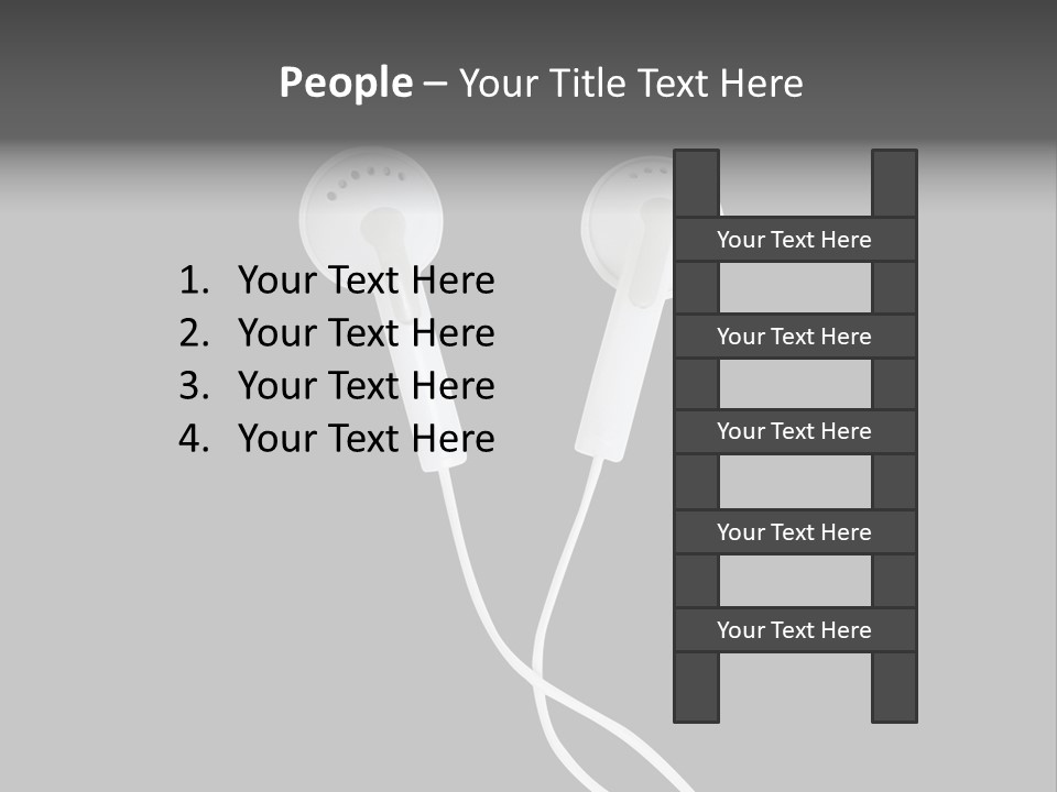 Earbud Headphone Close PowerPoint Template