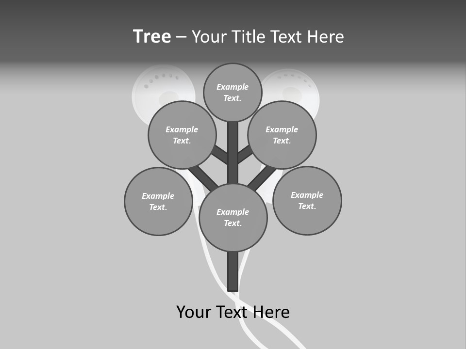 Earbud Headphone Close PowerPoint Template