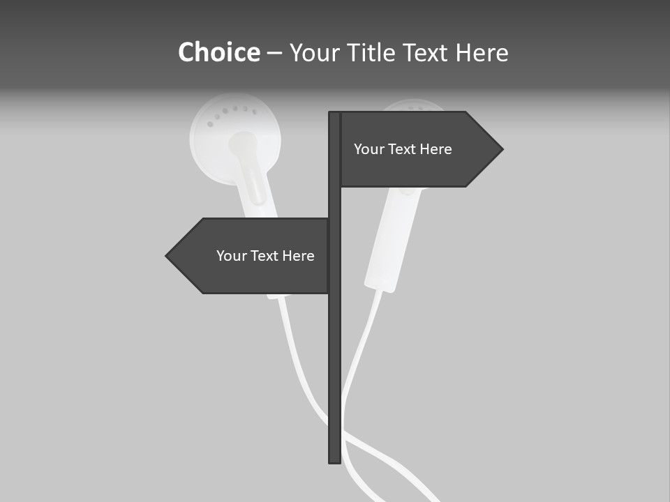 Earbud Headphone Close PowerPoint Template