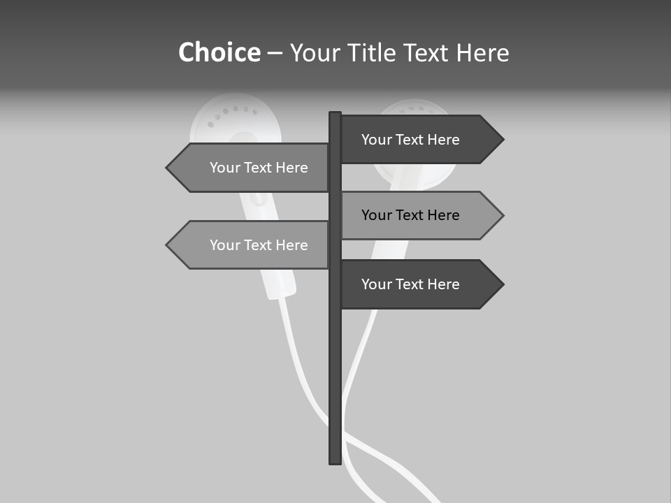 Earbud Headphone Close PowerPoint Template