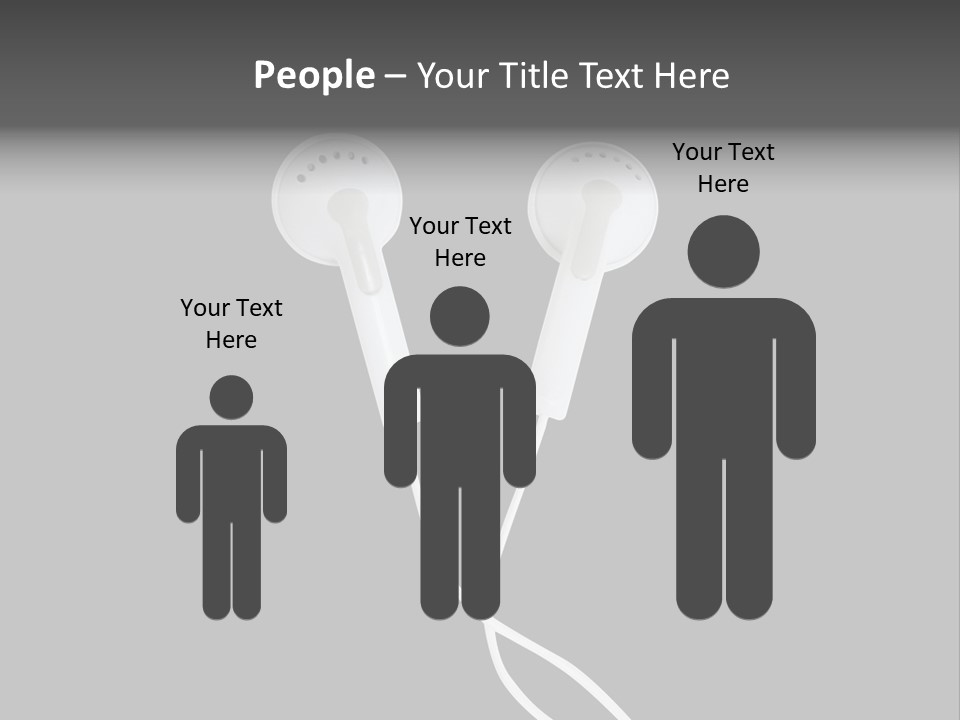 Earbud Headphone Close PowerPoint Template