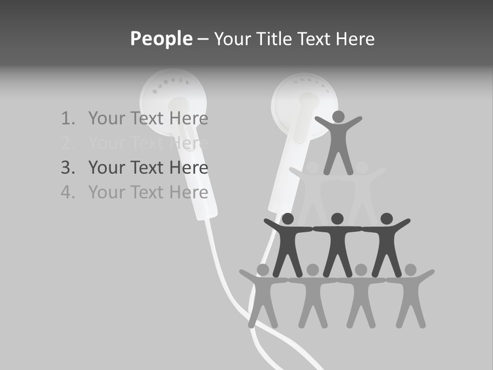 Earbud Headphone Close PowerPoint Template