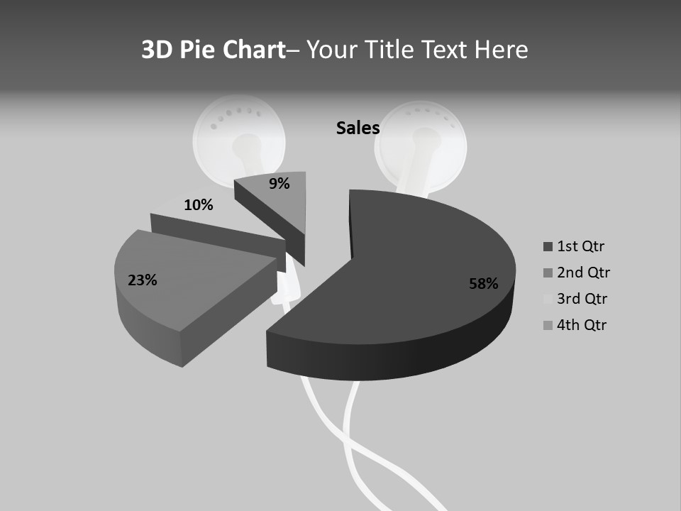 Earbud Headphone Close PowerPoint Template