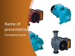 White Pressure Pumps PowerPoint Template