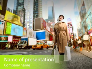 Female Time Business PowerPoint Template