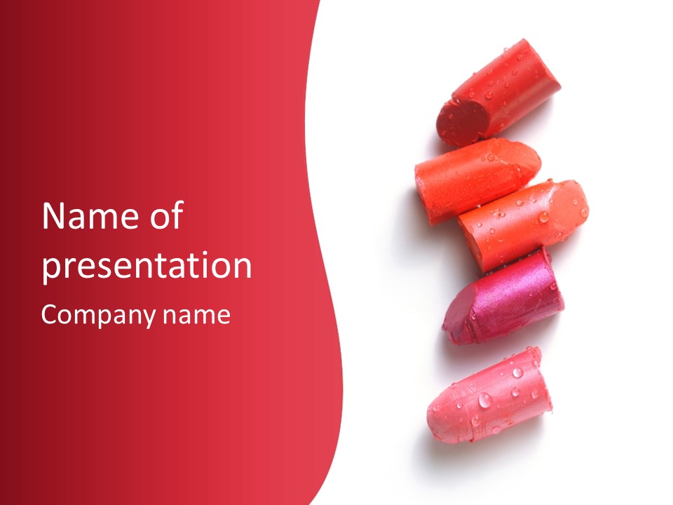 Products Color Lipstick PowerPoint Template