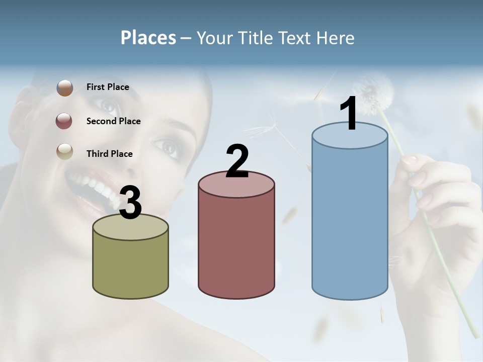 Carefree Female Enjoyment PowerPoint Template