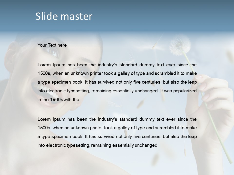 Carefree Female Enjoyment PowerPoint Template