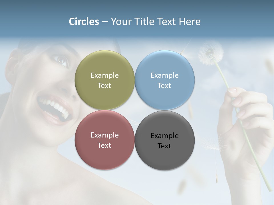 Carefree Female Enjoyment PowerPoint Template