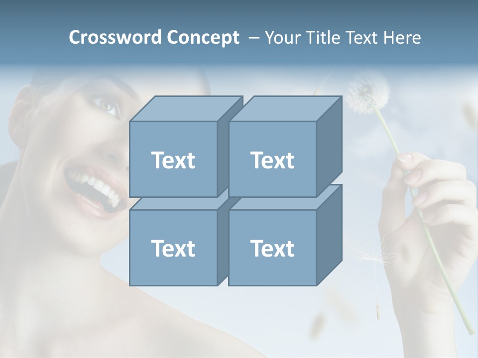 Carefree Female Enjoyment PowerPoint Template