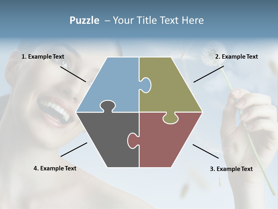 Carefree Female Enjoyment PowerPoint Template