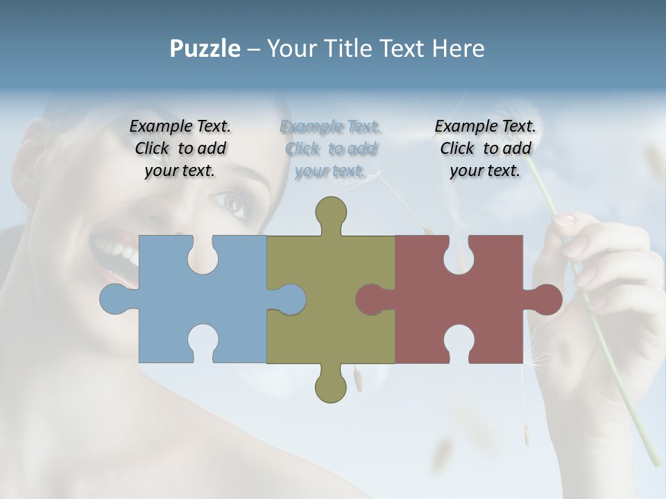 Carefree Female Enjoyment PowerPoint Template