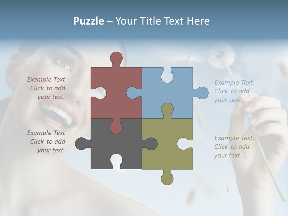 Carefree Female Enjoyment PowerPoint Template