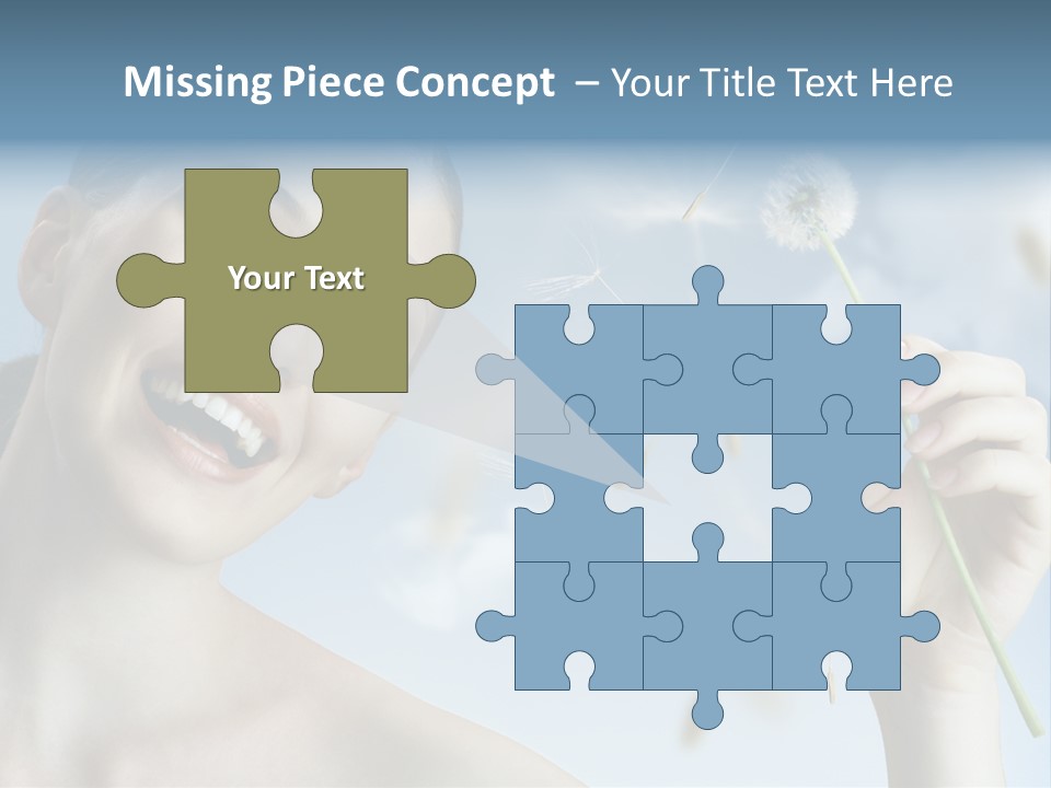 Carefree Female Enjoyment PowerPoint Template